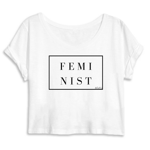 tee-shirt Blanc crop top feministe