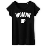 t-shirt femme feministe woman up Noir