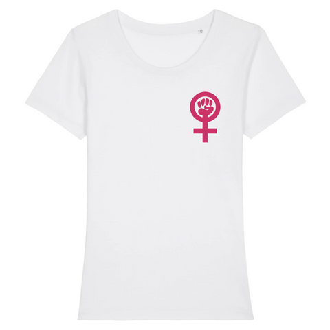  T-shirt Symbole féministe (Ajusté) Blanc