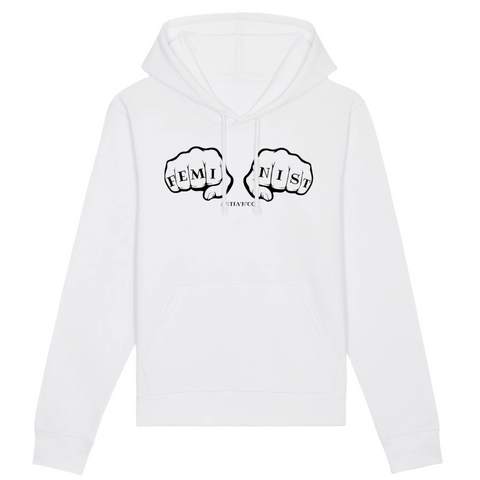 sweat feministe punch Blanc
