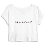 t-shirt feministe crop friends Blanc