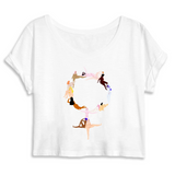 T-Shirt Crop Féministe Femme Nue Blanc