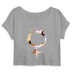 T-Shirt Crop Féministe Femme Nue  Gris