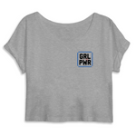 T-Shirt Crop Féministe Girl Power Gris