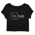 tee shirt feminist crop Noir