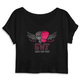 t-shirt feministe notre combat crop Noir