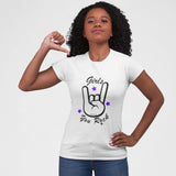 t-shirt féministe rock and roll